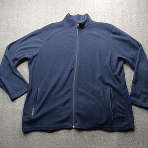Knocker Jacket Mens XXXL Blue Fleece Mock Neck Causal Full Zip Pockets Outdoor